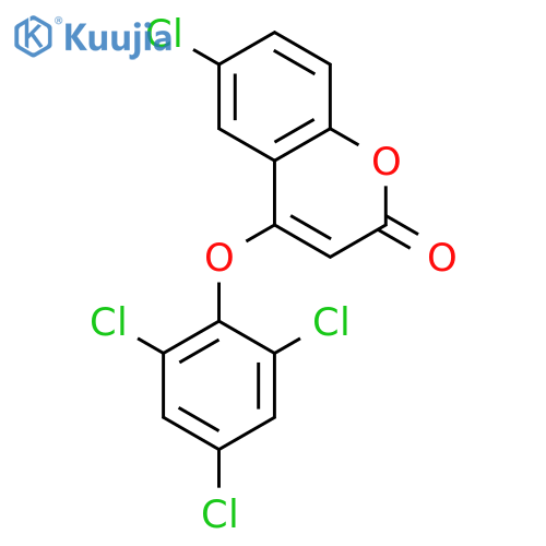 2H-1-BENZOPYRAN-2-ONE, 6-CHLORO-4-(2,4,6-TRICHLOROPHENOXY)- structure