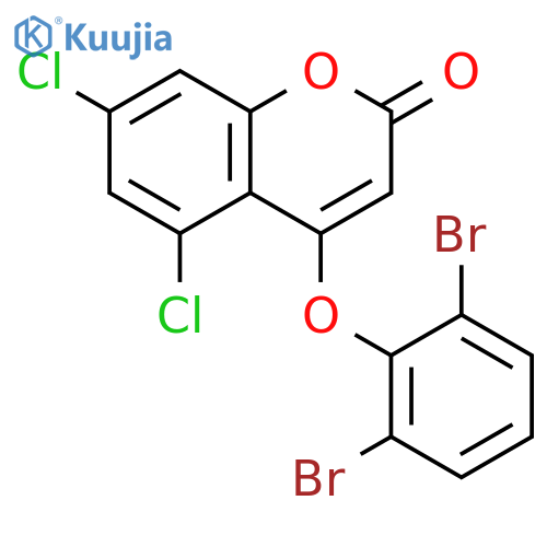 2H-1-Benzopyran-2-one, 5,7-dichloro-4-(2,6-dibromophenoxy)- structure
