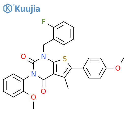 Thieno[2,3-d]pyrimidine-2,4(1H,3H)-dione,1-[(2-fluorophenyl)methyl]-3-(2-methoxyphenyl)-6-(4-methoxyphenyl)-5-methyl- structure