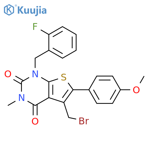 Thieno[2,3-d]pyrimidine-2,4(1H,3H)-dione, 5-(bromomethyl)-1-[(2-fluorophenyl)methyl]-6-(4-methoxyphenyl)-3-methyl- structure