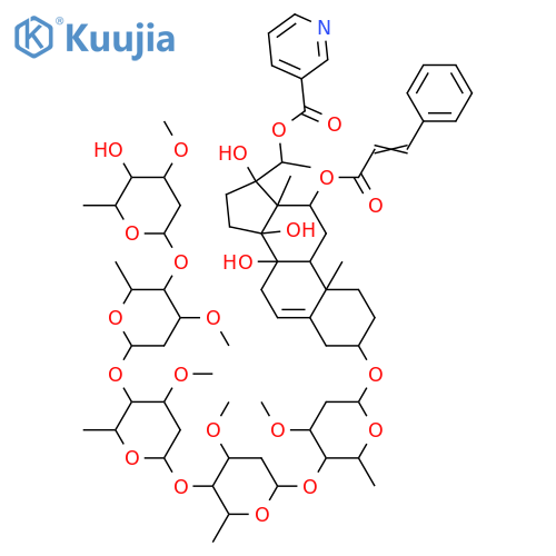 Pregn-5-ene-3,8,12,14,17,20-hexol; (3β,12β,14β,17βOH,20S)-form, 20-O-(3-Pyridinecarbonyl), 12-cinnamoyl, 3-O-[β-D-oleandropyranosyl-(1→4)-β-D-oleandropyranosyl-(1→4)-β-D-oleandropyranosyl-(1→4)-β-D-cymaropyranosyl-(1→4)-β-D-cymaropyranoside] structure