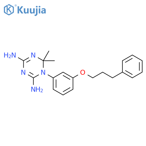 1,3,5-Triazine-2,4-diamine,1,6-dihydro-6,6-dimethyl-1-[3-(3-phenylpropoxy)phenyl]-, hydrochloride (1:1) structure