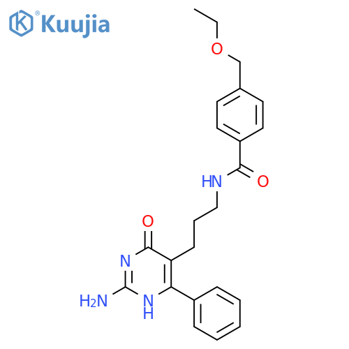 N-[3-(2-amino-4-oxo-6-phenyl-1h-pyrimidin-5-yl)propyl]-4-(ethoxymethyl)benzamide structure