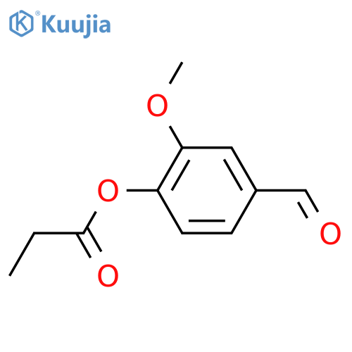 4-formyl-2-methoxyphenyl propionate structure