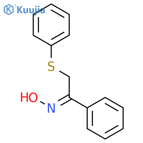 Ethanone, 1-phenyl-2-(phenylthio)-, oxime structure