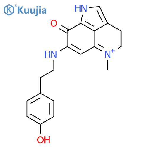 7-{[2-(4-hydroxyphenyl)ethyl]amino}-5-methyl-8-oxo-1,3,4,8-tetrahydropyrrolo[4,3,2-de]quinolin-5-ium structure