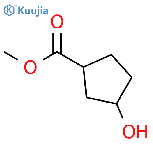 Cyclopentanecarboxylic acid, 3-hydroxy-, methyl ester, (1S-trans)- (9CI) structure