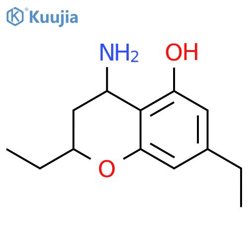 2H-1-Benzopyran-5-ol, 4-amino-2,7-diethyl-3,4-dihydro- structure