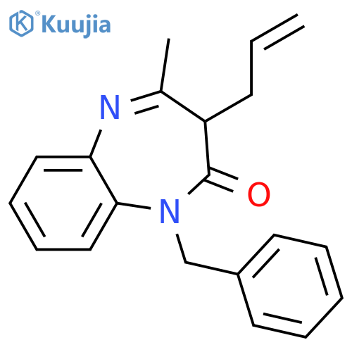 2H-1,5-Benzodiazepin-2-one, 1,3-dihydro-4-methyl-1-(phenylmethyl)-3-(2-propen-1-yl)- structure