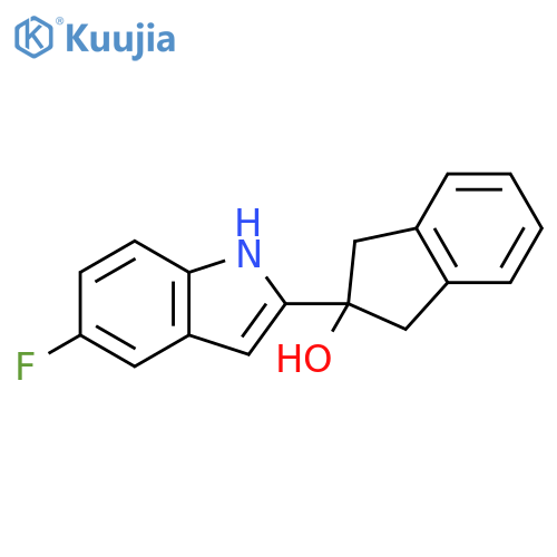 1H-Inden-2-ol, 2-(5-fluoro-1H-indol-2-yl)-2,3-dihydro- structure