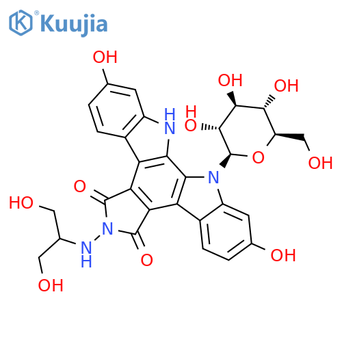 12-(beta-D-Glucopyranosyl)-2,10-dihydroxy-6-[2-hydroxy-1-(hydroxymethyl)ethylamino]-6,7,12,13-tetrahydro-5H-indolo[2,3-a]pyrrolo[3,4-c]carbazole-5,7-dione structure