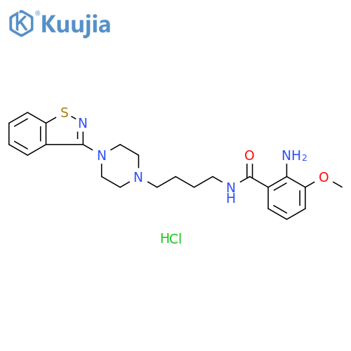 Benzamide, 2-amino-N-[4-[4-(1,2-benzisothiazol-3-yl)-1-piperazinyl]butyl]-3-methoxy-, hydrochloride (1:) structure
