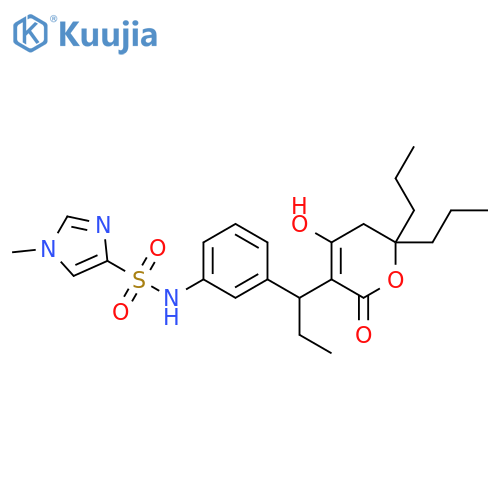 1H-Imidazole-4-sulfonamide,N-[3-[1-(5,6-dihydro-4-hydroxy-2-oxo-6,6-dipropyl-2H-pyran-3-yl)propyl]phenyl]-1-methyl- structure