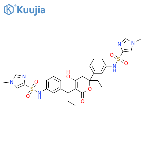 1H-Imidazole-4-sulfonamide,N-[3-[1-[6-ethyl-5,6-dihydro-4-hydroxy-6-[3-[[(1-methyl-1H-imidazol-4-yl)sulfonyl]amino]phenyl]-2-oxo-2H-pyran-3-yl]propyl]phenyl]-1-methyl- structure