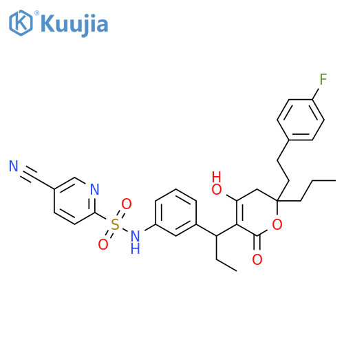 2-Pyridinesulfonamide,5-cyano-N-[3-[1-[6-[2-(4-fluorophenyl)ethyl]-5,6-dihydro-4-hydroxy-2-oxo-6-propyl-2H-pyran-3-yl]propyl]phenyl]- structure