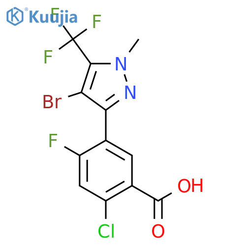5-4-Bromo-1-methyl-5-(trifluoromethyl)-1H-pyrazol-3-yl-2-chloro-4-fluorobenzoic Acid structure