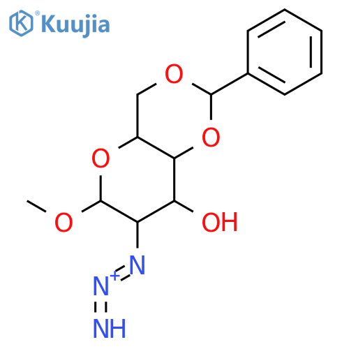 methyl 2-deoxy-4,6-O-(phenylmethylidene)-2-triaza-1,2-dien-2-ium-1-ylhexopyranoside structure