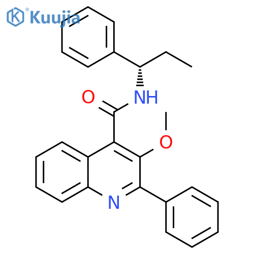4-Quinolinecarboxamide, 3-methoxy-2-phenyl-N-[(1S)-1-phenylpropyl]- structure