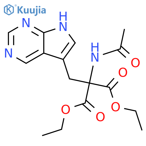 1,3-diethyl 2-acetamido-2-({7H-pyrrolo2,3-dpyrimidin-5-yl}methyl)propanedioate structure