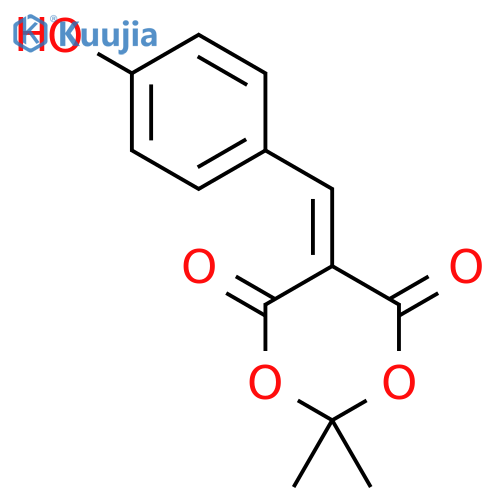 Malonic acid, (p-hydroxybenzylidene)-, cyclic isopropylidene ester structure
