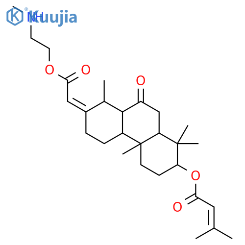 (13Z)-14-methyl-13-{2-[2-(methylamino)ethoxy]-2-oxoethylidene}-7-oxopodocarpan-3-yl 3-methylbut-2-enoate structure