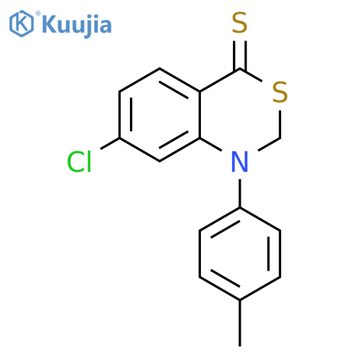 4H-3,1-Benzothiazine-4-thione,7-chloro-1,2-dihydro-1-(4-methylphenyl)- structure