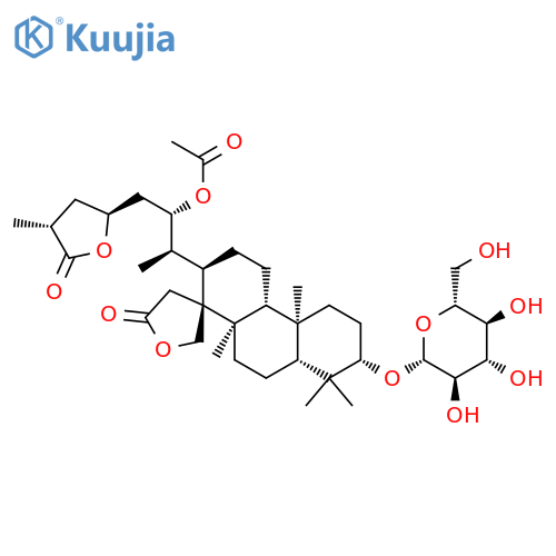 Spiro[furan-3(2H),1'(2'H)-phenanthren]-5(4H)-one,2'-[(1R,2S)-2-(acetyloxy)-1-methyl-3-[(2S,4R)-tetrahydro-4-methyl-5-oxo-2-furanyl]propyl]-7'-(b-D-glucopyranosyloxy)dodecahydro-4'b,8',8',10'a-tetramethyl-,(1'S,2'R,4'aR,4'bR,7'S,8'aR,10'aR)- structure
