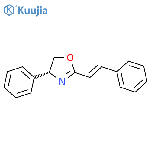 Oxazole, 4,5-dihydro-4-phenyl-2-[(1E)-2-phenylethenyl]-, (4R)- structure