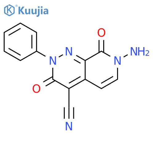 Pyrido[3,4-c]pyridazine-4-carbonitrile,7-amino-2,3,7,8-tetrahydro-3,8-dioxo-2-phenyl- structure