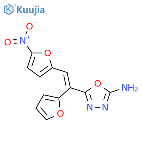 1,3,4-Oxadiazol-2-amine,5-[1-(2-furanyl)-2-(5-nitro-2-furanyl)ethenyl]- structure
