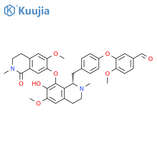 Benzaldehyde,4-methoxy-3-[4-[[(1S)-1,2,3,4-tetrahydro-7-hydroxy-6-methoxy-2-methyl-8-[(1,2,3,4-tetrahydro-6-methoxy-2-methyl-1-oxo-7-isoquinolinyl)oxy]-1-isoquinolinyl]methyl]phenoxy]- structure