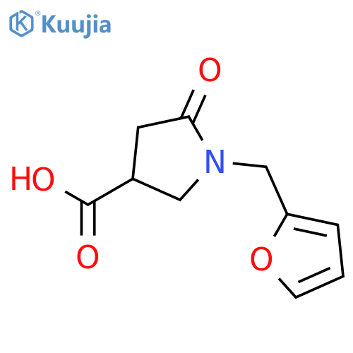 1-[(furan-2-yl)methyl]-5-oxopyrrolidine-3-carboxylic acid structure