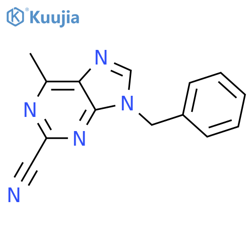 9H-Purine-2-carbonitrile, 6-methyl-9-(phenylmethyl)- structure
