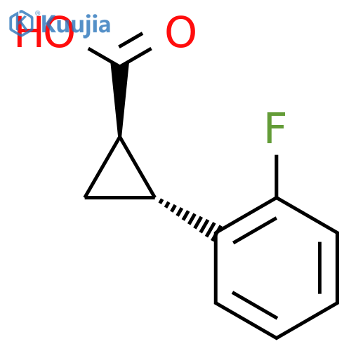 Cyclopropanecarboxylic acid, 2-(2-fluorophenyl)-, (1R,2R)-rel- structure