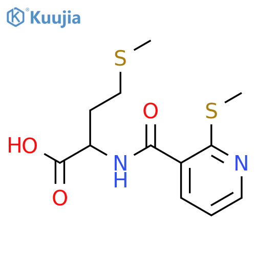 4-(Methylthio)-2-({2-(methylthio)-3-pyridylcarbonyl}amino)butanoic acid structure