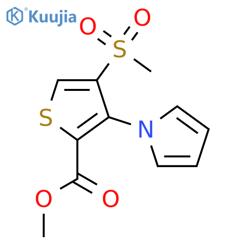 Methyl 4-(methylsulfonyl)-3-(1H-pyrrol-1-yl)thiophene-2-carboxylate structure