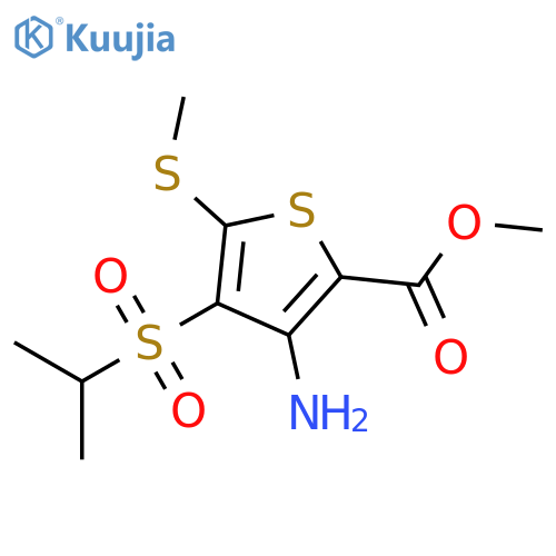Methyl 3-amino-4-(isopropylsulfonyl)-5-(methylthio)thiophene-2-carboxylate structure