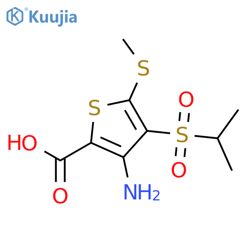 2-Thiophenecarboxylicacid, 3-amino-4-[(1-methylethyl)sulfonyl]-5-(methylthio)- structure