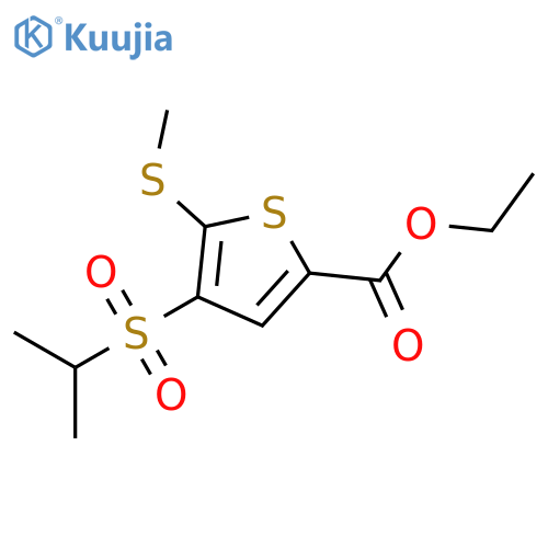 2-Thiophenecarboxylicacid, 4-[(1-methylethyl)sulfonyl]-5-(methylthio)-, ethyl ester structure