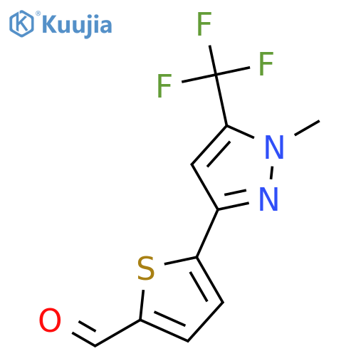 5-1-Methyl-5-(trifluoromethyl)-1H-pyrazol-3-ylthiophene-2-carbaldehyde structure