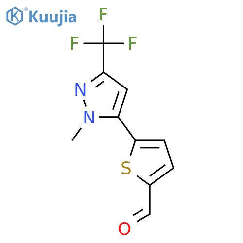 5-(1-Methyl-3-(trifluoromethyl)-1H-pyrazol-5-yl)thiophene-2-carbaldehyde structure