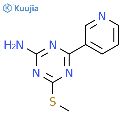 4-(methylthio)-6-(3-pyridyl)-1,3,5-triazin-2-amine structure