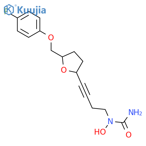 (2S,5S)-1-[4-[5-(4-Fluorophenoxymethyl)tetrahydrofuran-2-yl]-3-butynyl]-1-hydroxyurea structure