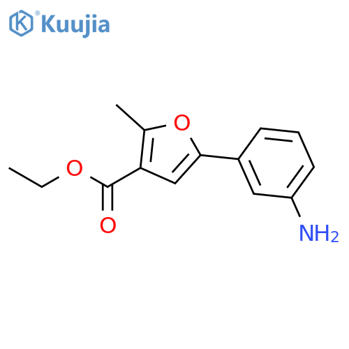 Ethyl 5-(3-aminophenyl)-2-methylfuran-3-carboxylate structure