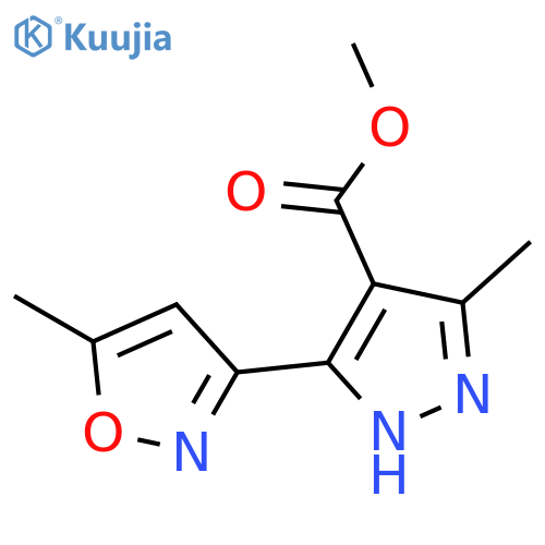 Methyl 3-methyl-5-(5-methylisoxazol-3-yl)-1H-pyrazole-4-carboxylate structure