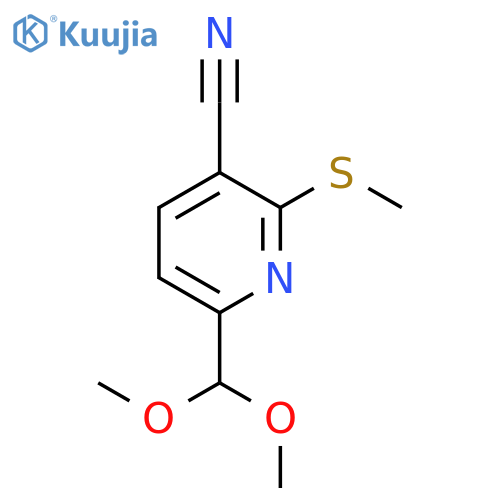 3-Pyridinecarbonitrile,6-(dimethoxymethyl)-2-(methylthio)- structure