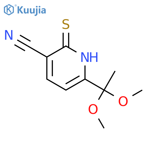 3-Pyridinecarbonitrile,6-(1,1-dimethoxyethyl)-1,2-dihydro-2-thioxo- structure