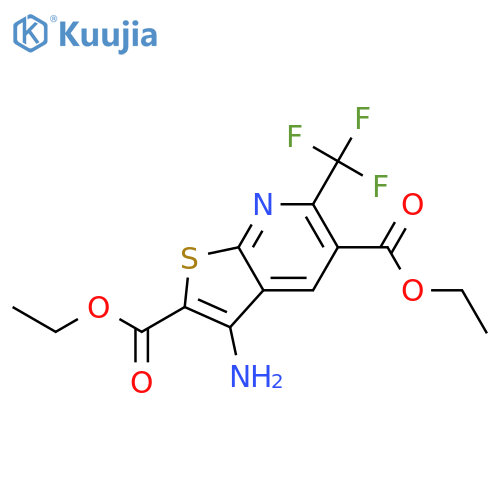 Diethyl 3-amino-6-(trifluoromethyl)thieno[2,3-b]pyridine-2,5-dicarboxylate structure