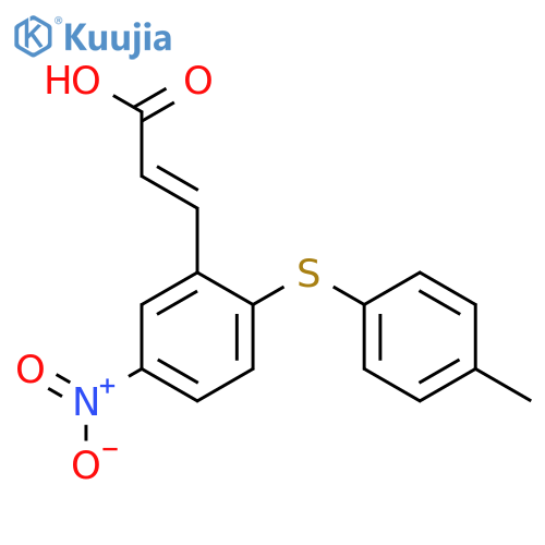 2-Propenoic acid,3-[2-[(4-methylphenyl)thio]-5-nitrophenyl]- structure