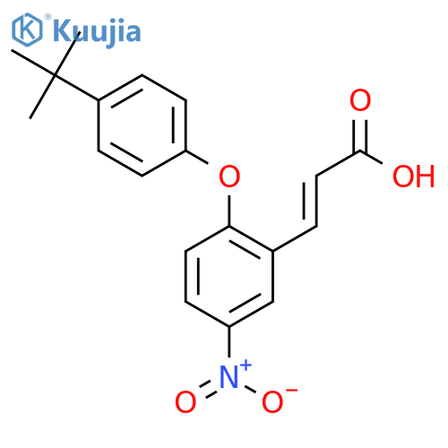 2-Propenoic acid,3-[2-[4-(1,1-dimethylethyl)phenoxy]-5-nitrophenyl]- structure